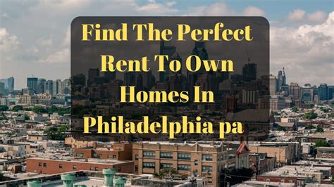 We also have an on-site housing guide full of information on credit scores, building equity, and how the renting and buying process works to help you on your journey to home ownership. . Rent to own homes philadelphia